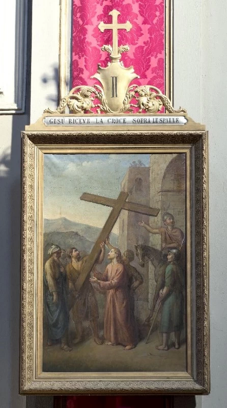 Via Crucis - Gesù Cristo caricato della croce, 1896, 1897, chiesa della Trasfigurazione di N.S.G.C., Breno (BS)